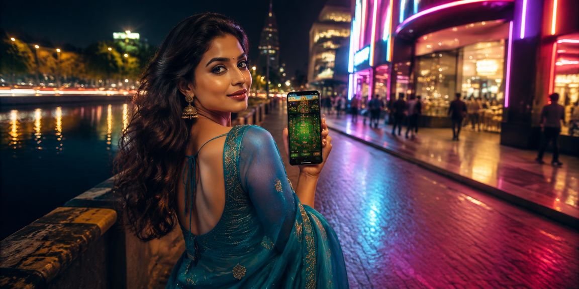 Woman registering on mobile betting app in Delhi