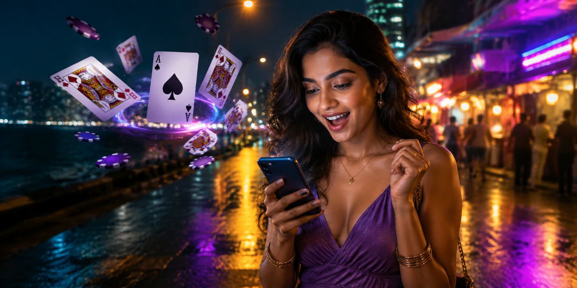Night market with vibrant poker tables